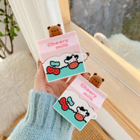 "Cheery" Cherry Milk Bear AirPods Case - The Mage's Emporium Kore Kawaii Kore Kawaii Shopify Collective Used English Japanese Style Comic Book