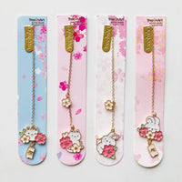 Cherry Blossom Bunny and Cat Bookmarks - The Mage's Emporium Kore Kawaii Kore Kawaii Shopify Collective Used English Japanese Style Comic Book