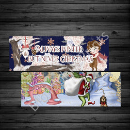 Christmas Movies - Through the Door, Mean One Sided Bookmark - The Mage's Emporium White Rose Books & More Shopify Collective White Rose Books & More Used English Bookmark Japanese Style Comic Book