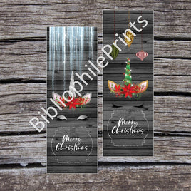 Christmas Unicorn Double Sided Bookmark - The Mage's Emporium White Rose Books & More Shopify Collective White Rose Books & More Used English Bookmark Japanese Style Comic Book
