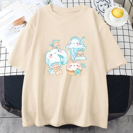 Clouds & Bears T-Shirt - The Mage's Emporium Kore Kawaii Kore Kawaii Shopify Collective Used English Japanese Style Comic Book