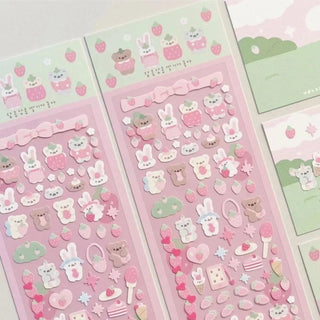 Cute Animal Laser Scrapbook Stickers - The Mage's Emporium Kore Kawaii Kore Kawaii Shopify Collective Used English Japanese Style Comic Book