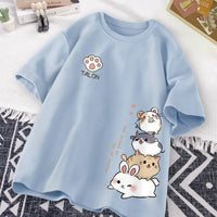 Cute Animal Stack T-Shirt - The Mage's Emporium Kore Kawaii Kore Kawaii Shopify Collective Used English Japanese Style Comic Book