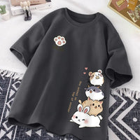 Cute Animal Stack T-Shirt - The Mage's Emporium Kore Kawaii Kore Kawaii Shopify Collective Used English Japanese Style Comic Book