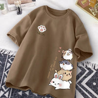 Cute Animal Stack T-Shirt - The Mage's Emporium Kore Kawaii Kore Kawaii Shopify Collective Used English Japanese Style Comic Book