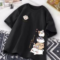 Cute Animal Stack T-Shirt - The Mage's Emporium Kore Kawaii Kore Kawaii Shopify Collective Used English Japanese Style Comic Book