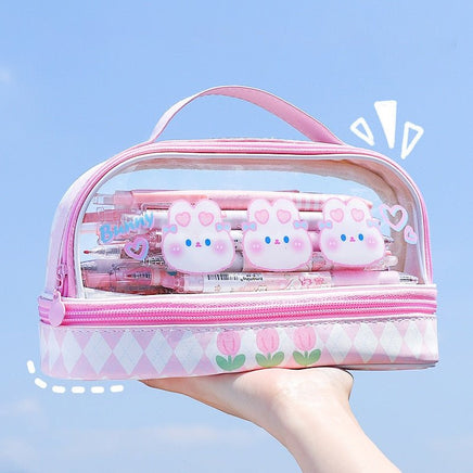 Cute Animals Transparent Pencil Case - The Mage's Emporium Kore Kawaii Kore Kawaii Shopify Collective Used English Japanese Style Comic Book