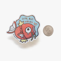 Cute, But Useless Magikarp Glitter Sticker (3") - The Mage's Emporium Geoffrey Siu Art LLC Geoffrey Siu Art LLC Shopify Collective Used English Glitter Sticker Japanese Style Comic Book