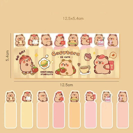 Cute Capybara Bookmark Sticky Notes - The Mage's Emporium Kore Kawaii Kore Kawaii Shopify Collective Used English Japanese Style Comic Book