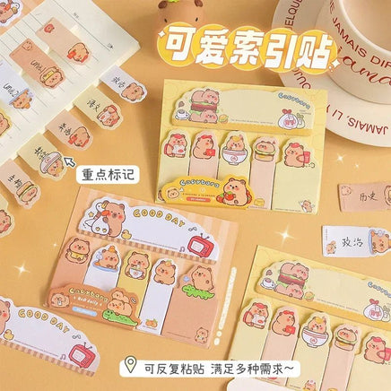 Cute Capybara Bookmark Sticky Notes - The Mage's Emporium Kore Kawaii Kore Kawaii Shopify Collective Used English Japanese Style Comic Book