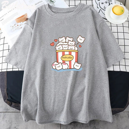 Cute Popcorn Bears T-Shirt - The Mage's Emporium Kore Kawaii Kore Kawaii Shopify Collective Used English Japanese Style Comic Book