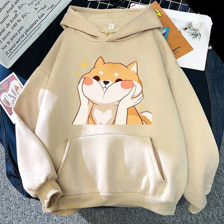 Cute Shiba Inu Graphic Hoodie - The Mage's Emporium Kore Kawaii Kore Kawaii Shopify Collective Used English Japanese Style Comic Book