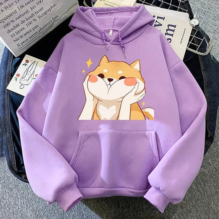 Cute Shiba Inu Graphic Hoodie - The Mage's Emporium Kore Kawaii Kore Kawaii Shopify Collective Used English Japanese Style Comic Book