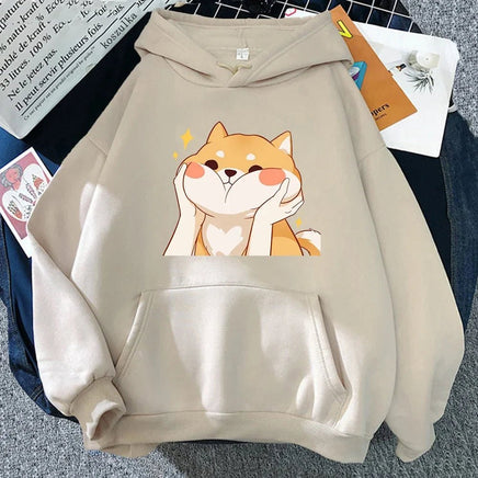 Cute Shiba Inu Graphic Hoodie - The Mage's Emporium Kore Kawaii Kore Kawaii Shopify Collective Used English Japanese Style Comic Book