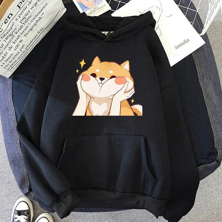 Cute Shiba Inu Graphic Hoodie - The Mage's Emporium Kore Kawaii Kore Kawaii Shopify Collective Used English Japanese Style Comic Book