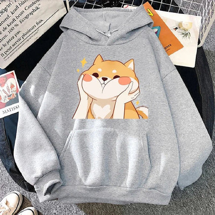 Cute Shiba Inu Graphic Hoodie - The Mage's Emporium Kore Kawaii Kore Kawaii Shopify Collective Used English Japanese Style Comic Book