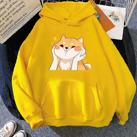 Cute Shiba Inu Graphic Hoodie - The Mage's Emporium Kore Kawaii Kore Kawaii Shopify Collective Used English Japanese Style Comic Book