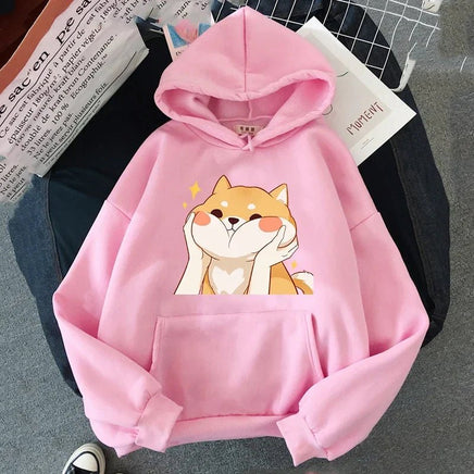 Cute Shiba Inu Graphic Hoodie - The Mage's Emporium Kore Kawaii Kore Kawaii Shopify Collective Used English Japanese Style Comic Book
