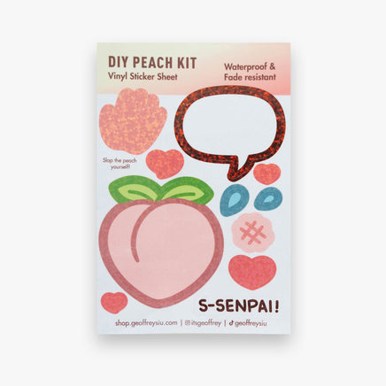 DIY Peach Kit Vinyl Sticker Sheet - The Mage's Emporium Geoffrey Siu Art LLC Geoffrey Siu Art LLC Shopify Collective Used English Sticker Sheet Japanese Style Comic Book