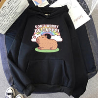 "Don't Worry Be Cappy" Capybara Hoodie - The Mage's Emporium Kore Kawaii Kore Kawaii Shopify Collective Used English Japanese Style Comic Book