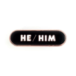 Pride Pals Pronoun Enamel Pin - He/Him (Black)