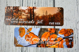 Fall Quotes Double Sided Bookmark - The Mage's Emporium White Rose Books & More Shopify Collective White Rose Books & More Used English Bookmark Japanese Style Comic Book