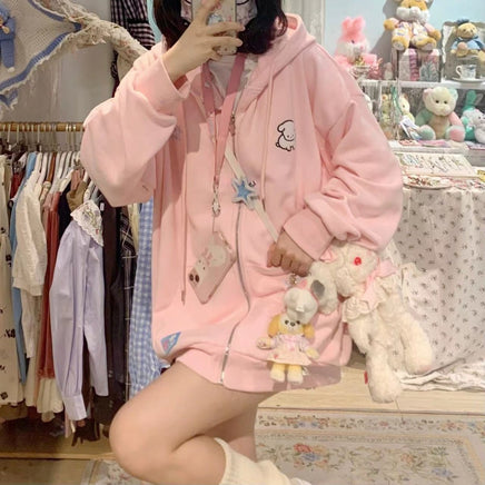 Fleece Zip Up Hoodie - The Mage's Emporium Kore Kawaii Kore Kawaii Shopify Collective Used English Japanese Style Comic Book