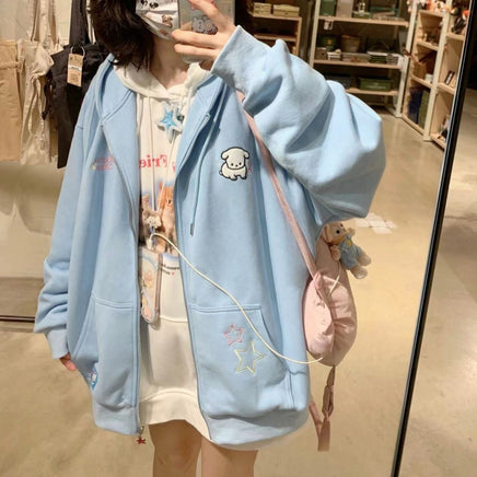 Fleece Zip Up Hoodie - The Mage's Emporium Kore Kawaii Kore Kawaii Shopify Collective Used English Japanese Style Comic Book