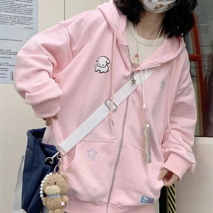Fleece Zip Up Hoodie - The Mage's Emporium Kore Kawaii Kore Kawaii Shopify Collective Used English Japanese Style Comic Book
