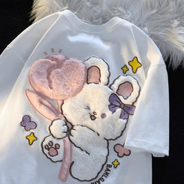 Fluffy Tulip Bunny T-Shirt - The Mage's Emporium Kore Kawaii Kore Kawaii Shopify Collective Used English Japanese Style Comic Book