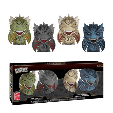Funko Dorbz: Game of Thrones - Rhaegal, Drogon, Viserion, and Icy Viserion 4 - Pack Vinyl Figure 2018 Summer Convention Exclusive - The Mage's Emporium Shumi Toys & Gifts Shopify Collective Shumi Toys & Gifts Used English Dorbz Japanese Style Comic Book