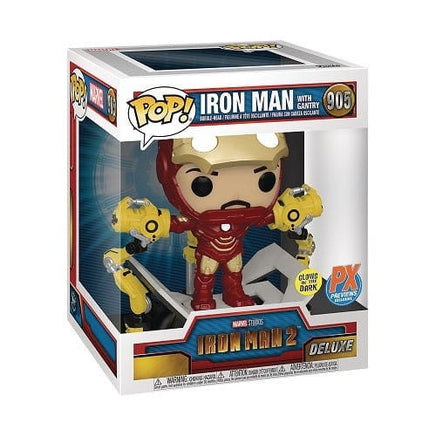 Funko Pop! 905 - Marvel Iron Man with Gantry Glow - in - the - Dark Deluxe Vinyl Bobble Head - PX - The Mage's Emporium ToyShnip Shopify Collective ToyShnip Used English Action Figure Japanese Style Comic Book