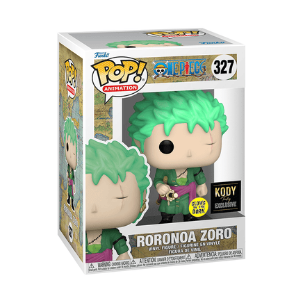 Funko POP! One Piece - Roronoa Zoro (Glow in the Dark) Vinyl Figure #327 Kody Trading Exclusive - The Mage's Emporium Shumi Toys & Gifts Shopify Collective Shumi Toys & Gifts Used English Exclusives Japanese Style Comic Book
