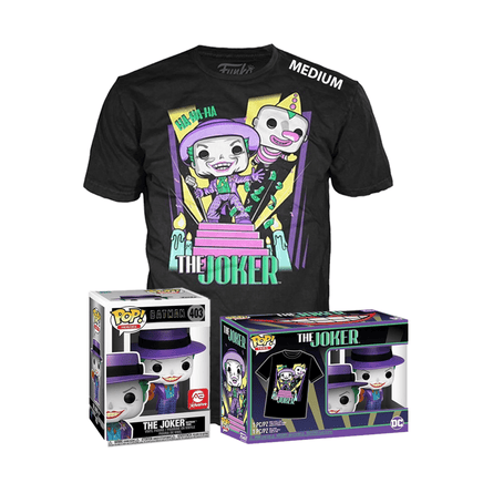 Funko POP! & Tee: Batman 1989 - The Joker with Megaphone (Metallic) Alliance Entertainment Exclusive - Size Medium - The Mage's Emporium Shumi Toys & Gifts Shopify Collective Shumi Toys & Gifts Used English Exclusives Japanese Style Comic Book