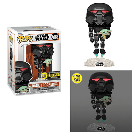 Funko POP! The Mandalorian - Dark Trooper with Grogu (Glow in the Dark) Vinyl Figure Entertainment Earth Exclusive - The Mage's Emporium Shumi Toys & Gifts Shopify Collective Shumi Toys & Gifts Used English Exclusives Japanese Style Comic Book