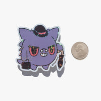 Gengarious Holographic Glitter Sticker - The Mage's Emporium Geoffrey Siu Art LLC Geoffrey Siu Art LLC Shopify Collective Used English Glitter Sticker Japanese Style Comic Book