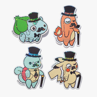 Gentlemon 1 Holographic Glitter Stickers - The Mage's Emporium Geoffrey Siu Art LLC Geoffrey Siu Art LLC Shopify Collective Used English Glitter Sticker Japanese Style Comic Book