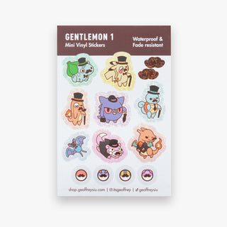 Gentlemon 1 Mini Vinyl Sticker Sheet - The Mage's Emporium Geoffrey Siu Art LLC Geoffrey Siu Art LLC outofstock Shopify Collective Used English Sticker Sheet Japanese Style Comic Book