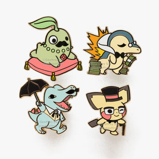 Gentlemon 2 Hard Enamel Pins - The Mage's Emporium Geoffrey Siu Art LLC Geoffrey Siu Art LLC Shopify Collective Used English Enamel Pin Japanese Style Comic Book