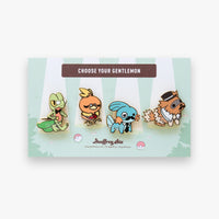 Gentlemon 3 Hard Enamel Pins - The Mage's Emporium Geoffrey Siu Art LLC Geoffrey Siu Art LLC Shopify Collective Used English Enamel Pin Japanese Style Comic Book
