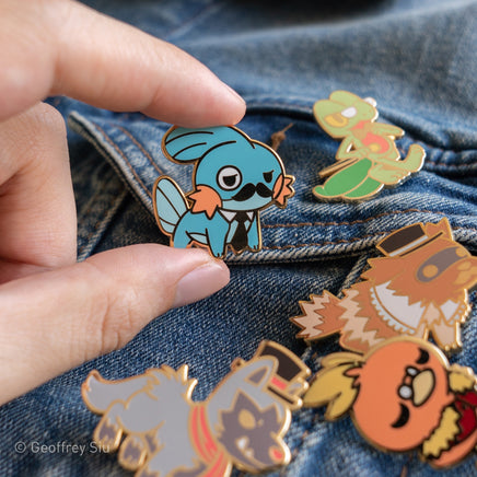 Gentlemon 3 Hard Enamel Pins - The Mage's Emporium Geoffrey Siu Art LLC Geoffrey Siu Art LLC Shopify Collective Used English Enamel Pin Japanese Style Comic Book