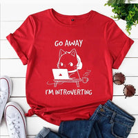 "Go Away I'm Introverting" Cat T-Shirt - The Mage's Emporium Kore Kawaii Kore Kawaii Shopify Collective Used English Japanese Style Comic Book