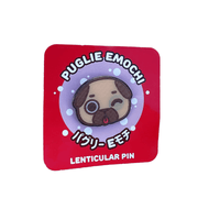 Good Smile Company: Puglie - Pug Emochi Lenticular Winking Enamel Pin - The Mage's Emporium Shumi Toys & Gifts Shopify Collective Shumi Toys & Gifts Used English Pin Japanese Style Comic Book
