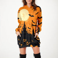 Halloween Print Hoodie Dress - The Mage's Emporium Kore Kawaii Kore Kawaii Shopify Collective Used English Japanese Style Comic Book
