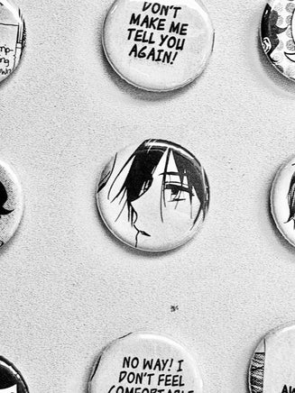 Handmade Button Badges From Recycled Manga - The Mage's Emporium The Mage's Emporium Used English Button Japanese Style Comic Book