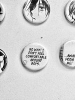 Handmade Button Badges From Recycled Manga - The Mage's Emporium The Mage's Emporium Used English Button Japanese Style Comic Book