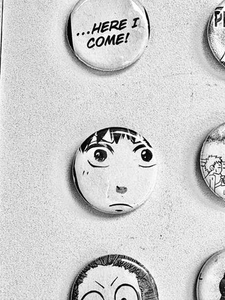 Handmade Button Badges From Recycled Manga - The Mage's Emporium The Mage's Emporium Used English Button Japanese Style Comic Book