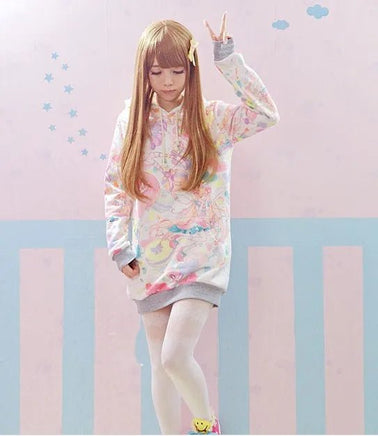 Harajuku Pastel Sweets Hoodie - The Mage's Emporium Kore Kawaii Kore Kawaii Shopify Collective Used English Japanese Style Comic Book