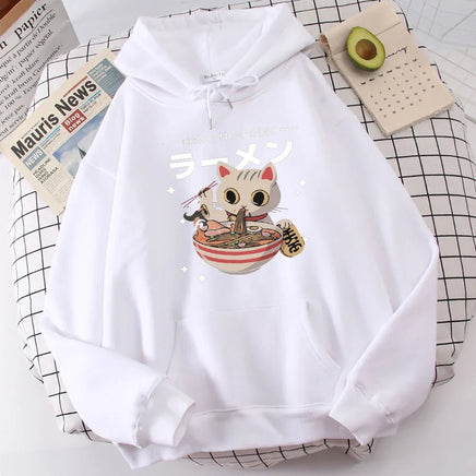 Harajuku Ramen Cat Hoodie - The Mage's Emporium Kore Kawaii Kore Kawaii Shopify Collective Used English Japanese Style Comic Book