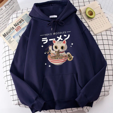 Harajuku Ramen Cat Hoodie - The Mage's Emporium Kore Kawaii Kore Kawaii Shopify Collective Used English Japanese Style Comic Book
